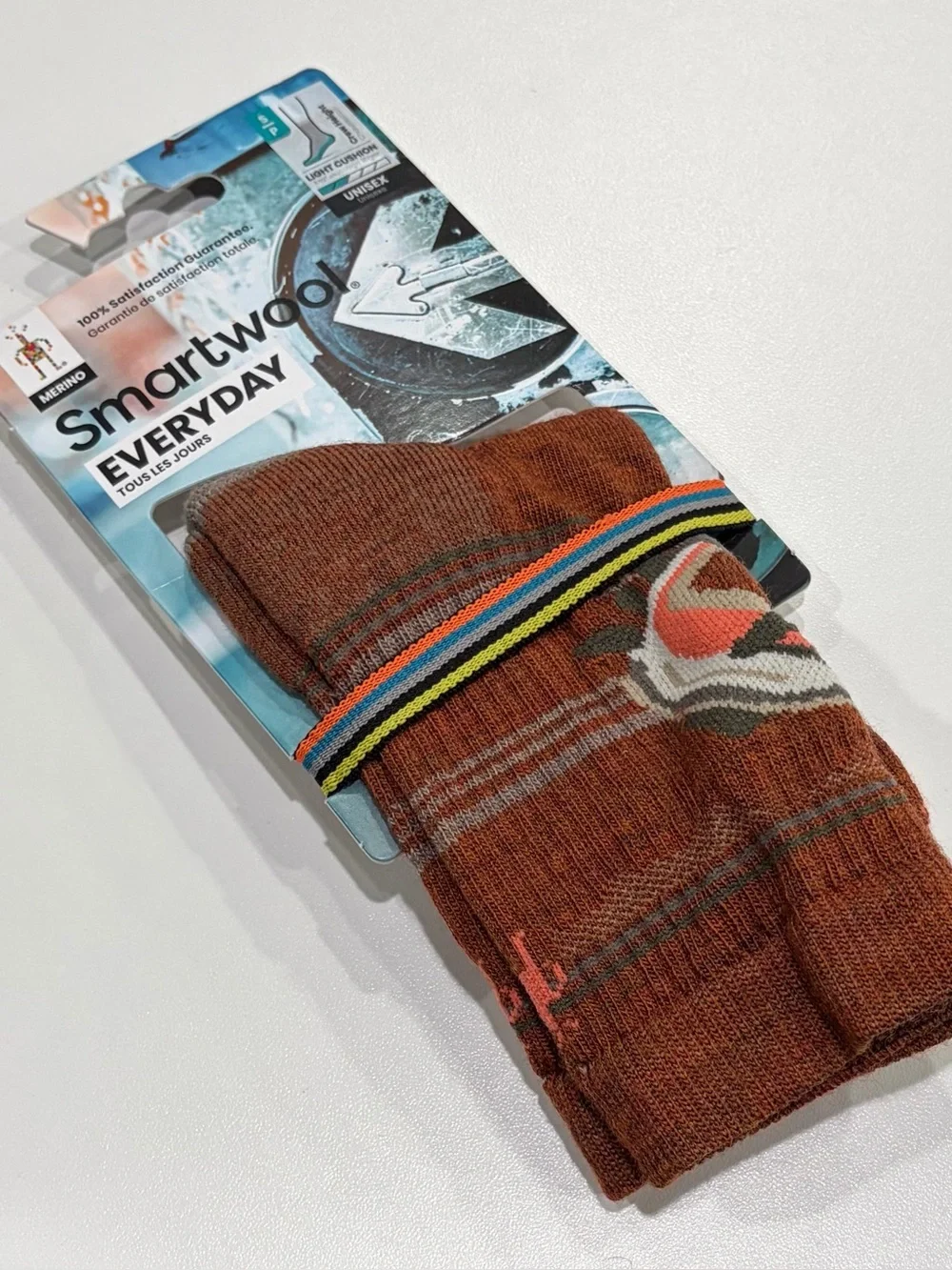 SmartWool Women's Small Everyday Hookset Socks Crew Red Brown NWT Wool Blend